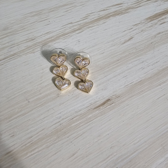 Gold Heart Kate Spade Earrings - Picture 5 of 5